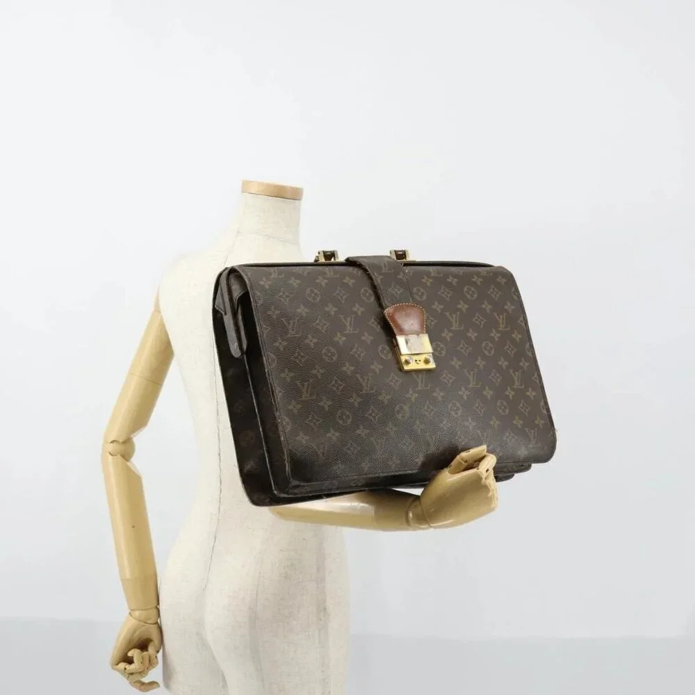 LOUIS VUITTON Monogram Serviette Fermoir Business Bag